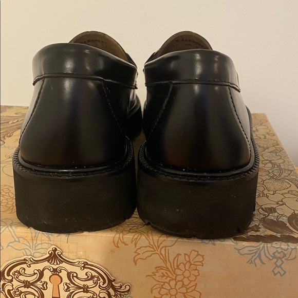 G.H. Bass & Co. Black Loafers with Gold Accents - Picture 5 of 8